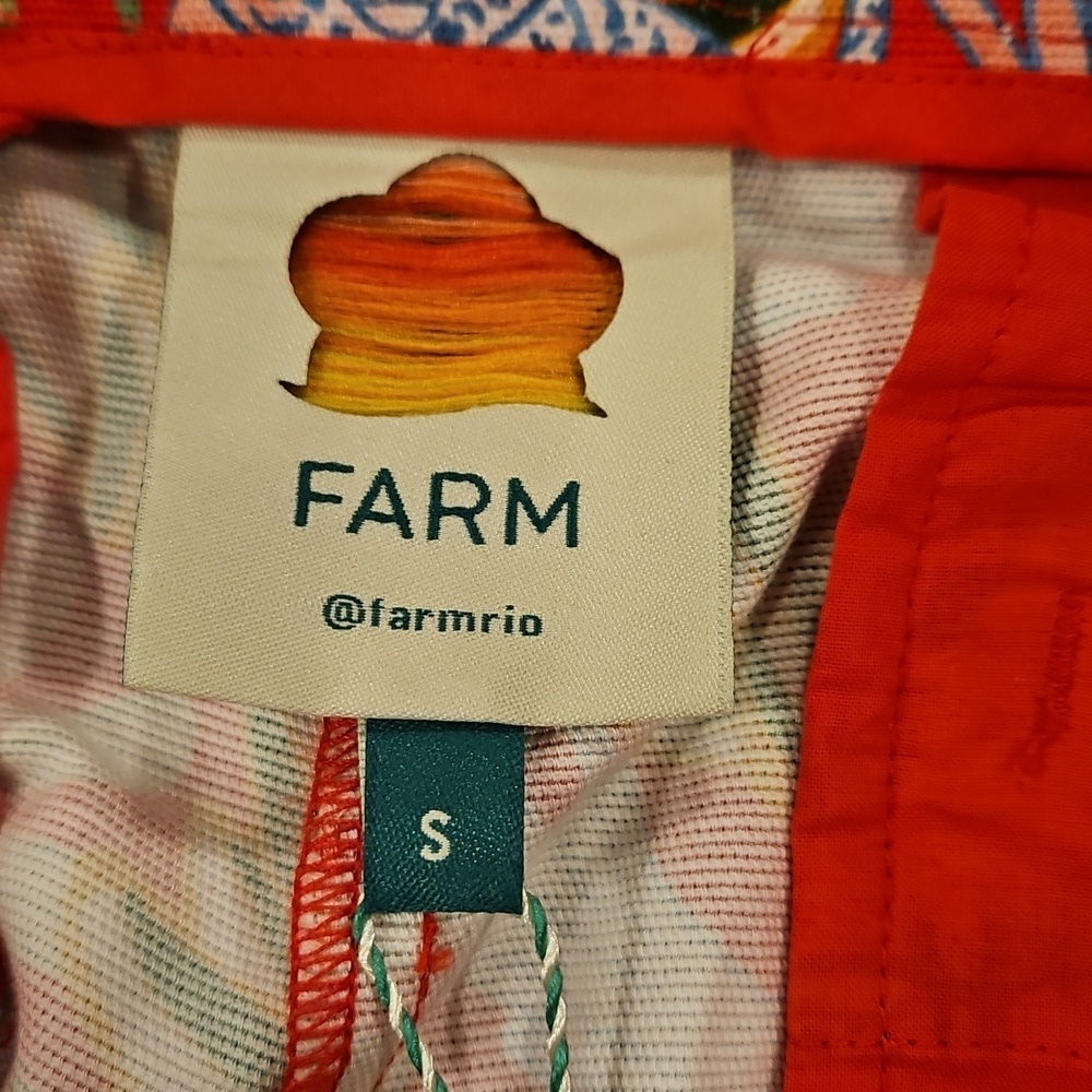 💕FARM RIO💕 Tropical Suingue Cuffed Red Shorts  ~ Small S NWT - Picture 7 of 10
